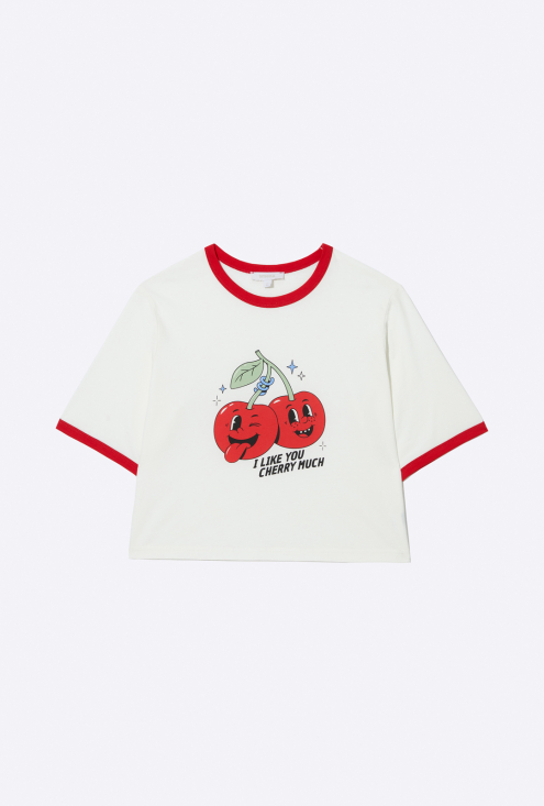 44217 Джемпер(футболка) для девочек T202.03 молочный