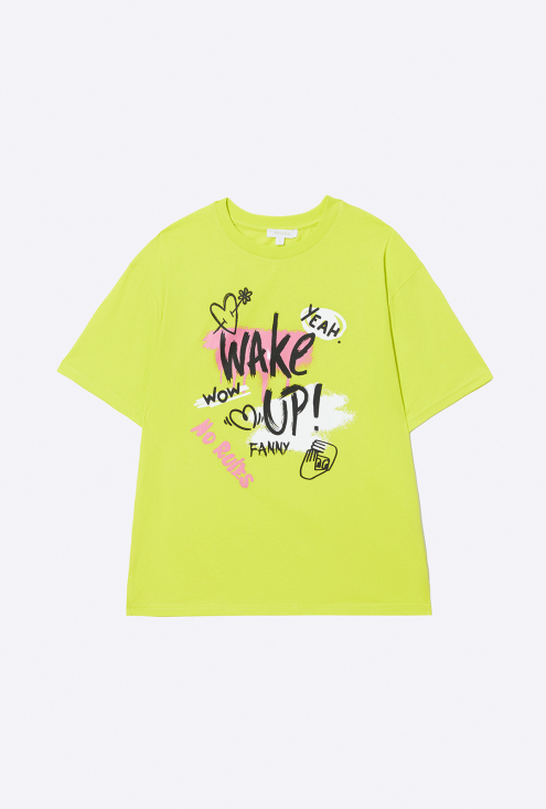 44130 Джемпер(футболка) для девочек T207.03 ярко-зеленый