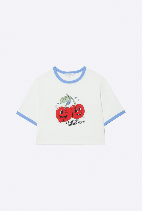 44215 Джемпер(футболка) для девочек T202.01 молочный
